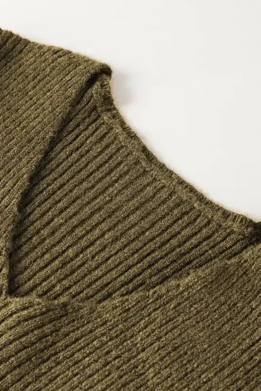 Gray V Neck Bodycon Sweater Dress - Fashionfitz