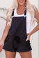 Gray vintage washed drawstring short overalls - jumpsuits & rompers