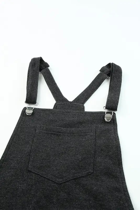 Gray vintage washed drawstring short overalls - jumpsuits & rompers