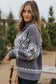 Gray western geometric printed quarter zip pullover sweater - sweaters & cardigans