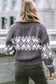 Gray western geometric printed quarter zip pullover sweater - sweaters & cardigans