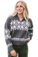 Gray western geometric printed quarter zip pullover sweater - sweaters & cardigans