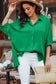 Green 3/4 puff sleeve oversize shirt - s / 100% polyester - shirts