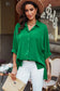 Green 3/4 puff sleeve oversize shirt - shirts