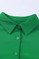 Green 3/4 puff sleeve oversize shirt - shirts