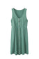 Green buttons sleeveless high waist mini dress - dresses