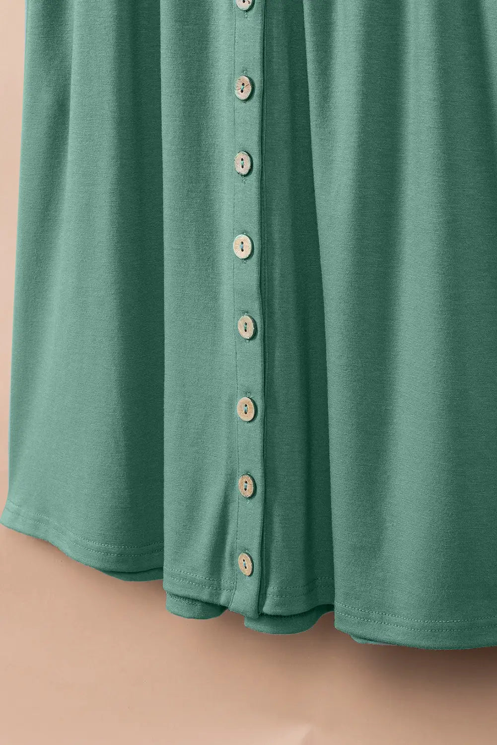 Green buttons sleeveless high waist mini dress - dresses
