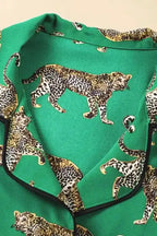 Green Cheetah Shirt and Pants Pajama Set - Fashionfitz