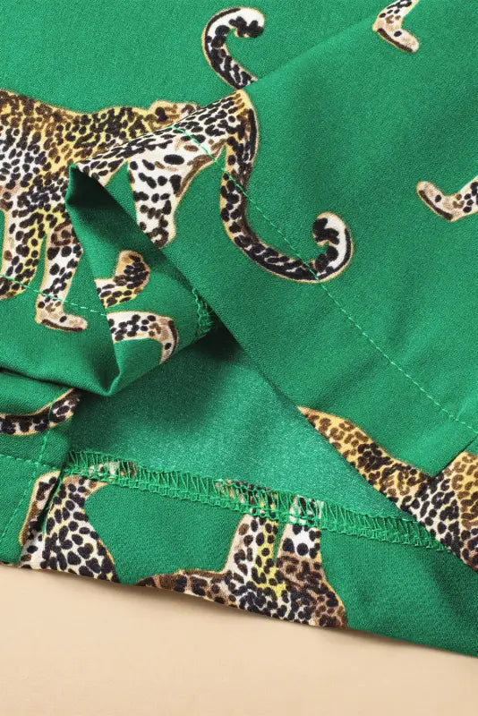 Green cheetah shirt and pants pajama set - loungewear & sleepwear/sleepwear