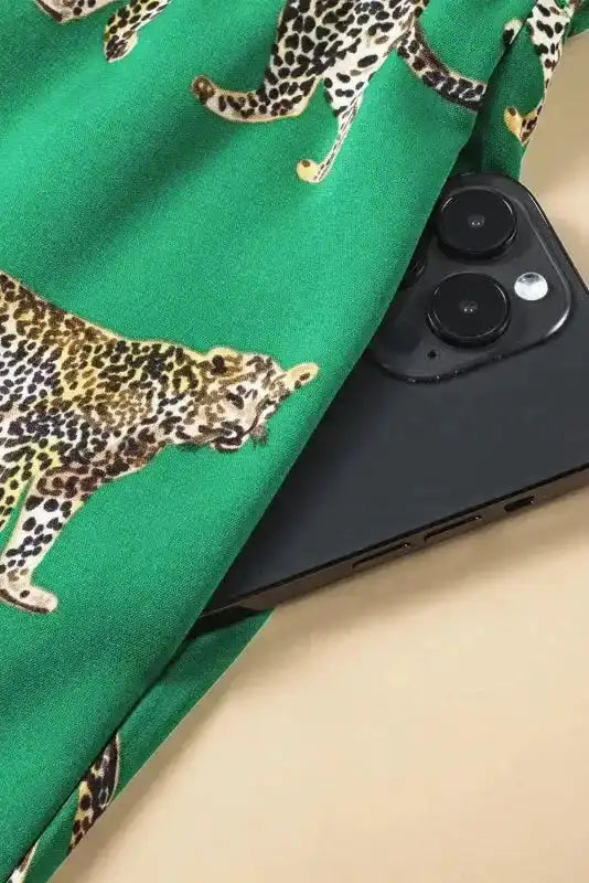 Green Cheetah Shirt and Pants Pajama Set - Fashionfitz