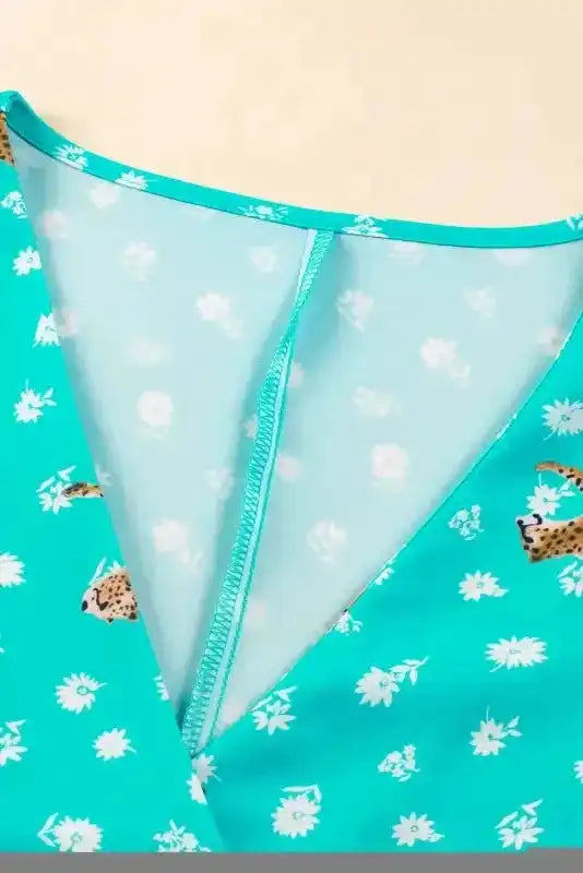 Green Cheetah Short Sleeve Plus Top - Fashionfitz