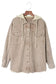 Green color block button down hooded corduroy jacket - jackets