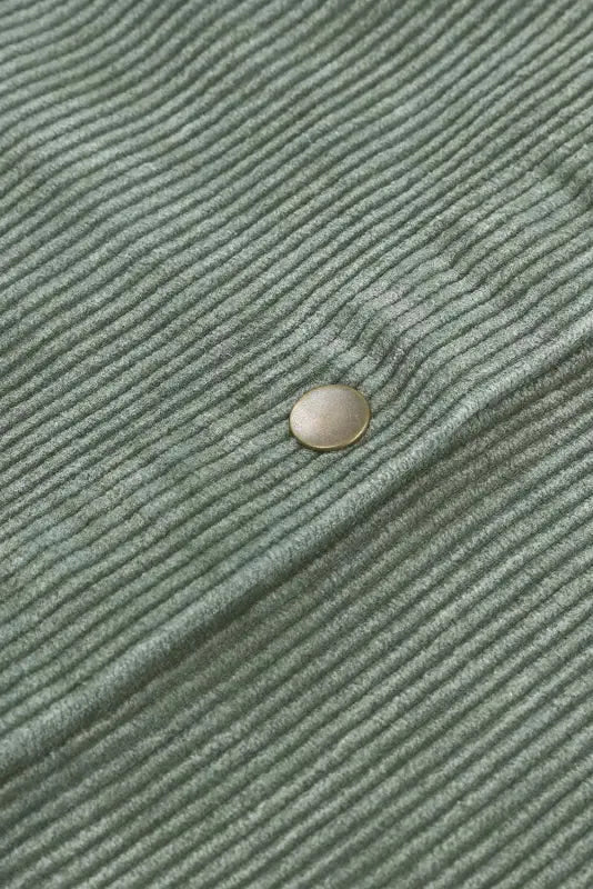 Green color block button down hooded corduroy jacket - jackets