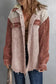 Green color block button down hooded corduroy jacket - jackets