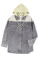 Green color block button down hooded corduroy jacket - jackets