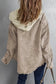 Green color block button down hooded corduroy jacket - jackets