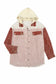 Green color block button down hooded corduroy jacket - jackets