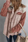 Green color block button down hooded corduroy jacket - jackets