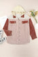 Green color block button down hooded corduroy jacket - jackets