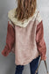 Green color block button down hooded corduroy jacket - jackets