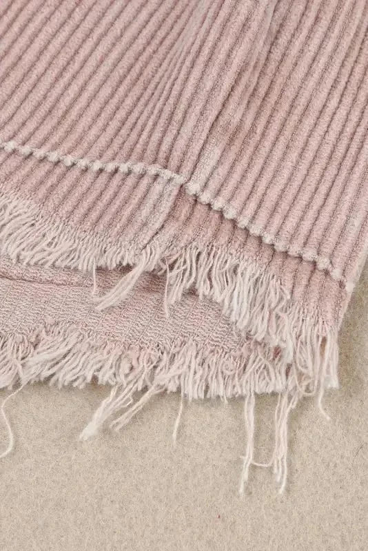 Green Color Block Button Down Hooded Corduroy Jacket - Fashionfitz