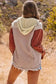 Green color block button down hooded corduroy jacket - jackets