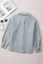 Green Color Block Patchwork Flap Pocket Quilted Shacket - Fashionfitz