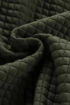 Green Color Block Patchwork Flap Pocket Quilted Shacket - Fashionfitz