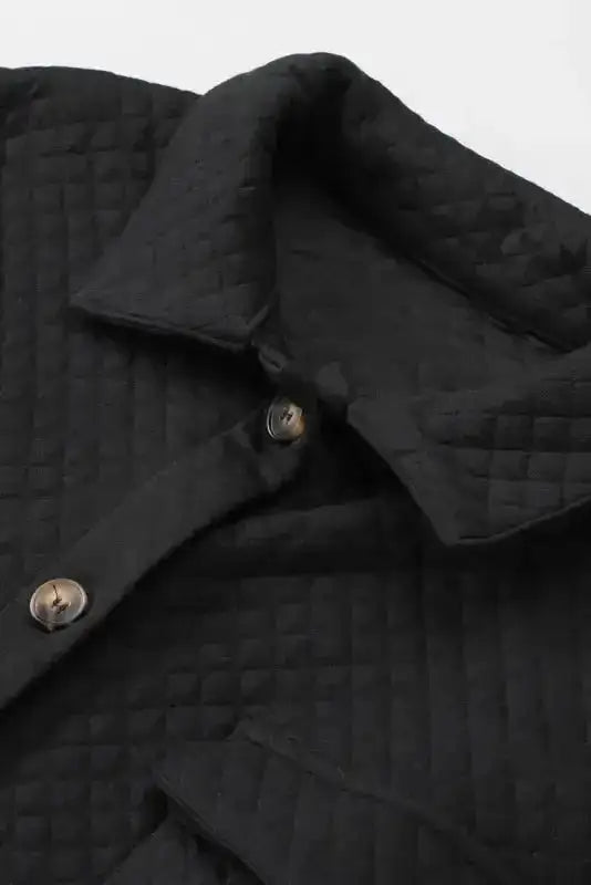 Green Color Block Patchwork Flap Pocket Quilted Shacket - Fashionfitz