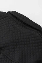 Green Color Block Patchwork Flap Pocket Quilted Shacket - Fashionfitz