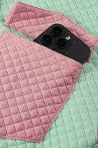 Green Color Block Patchwork Flap Pocket Quilted Shacket - Fashionfitz