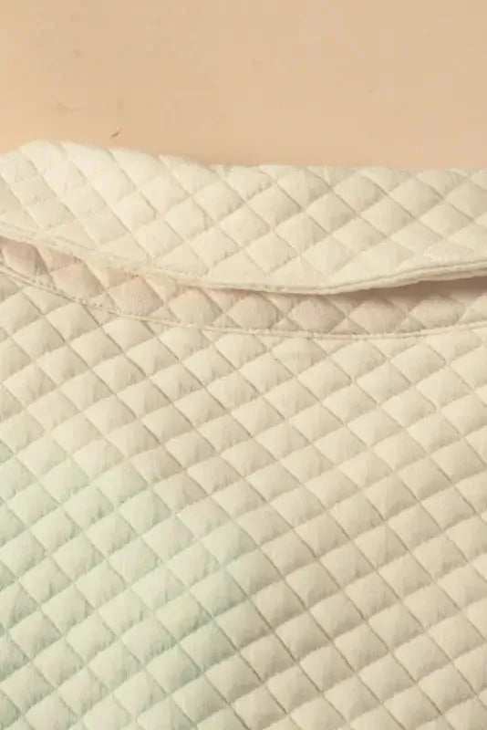 Green Color Block Patchwork Flap Pocket Quilted Shacket - Fashionfitz