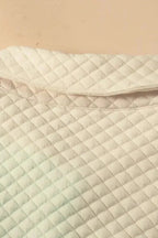 Green Color Block Patchwork Flap Pocket Quilted Shacket - Fashionfitz