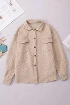 Green Color Block Patchwork Flap Pocket Quilted Shacket - Fashionfitz