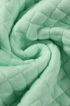 Green Color Block Patchwork Flap Pocket Quilted Shacket - Fashionfitz