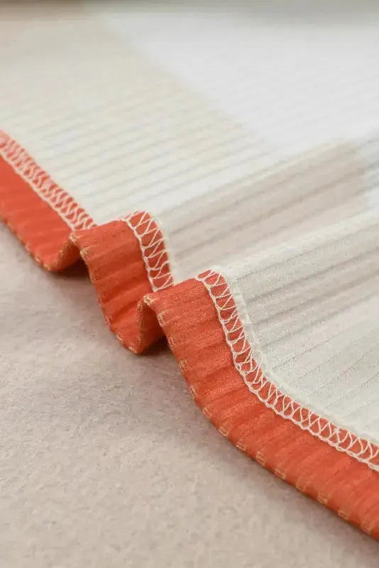 Green Color Block Ribbed Long Sleeve Top with Pocket - Fashionfitz