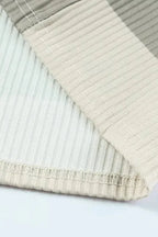 Green Color Block Ribbed Long Sleeve Top with Pocket - Fashionfitz