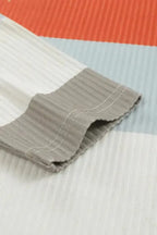 Green Color Block Ribbed Long Sleeve Top with Pocket - Fashionfitz