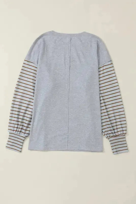 Green Colorblock Bishop Sleeve Top - Striped Casual Chic - Fashionfitz