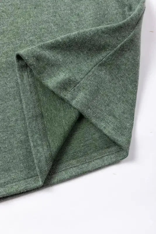 Green Crochet Lace Patch Raglan Sleeve Top - Fashionfitz