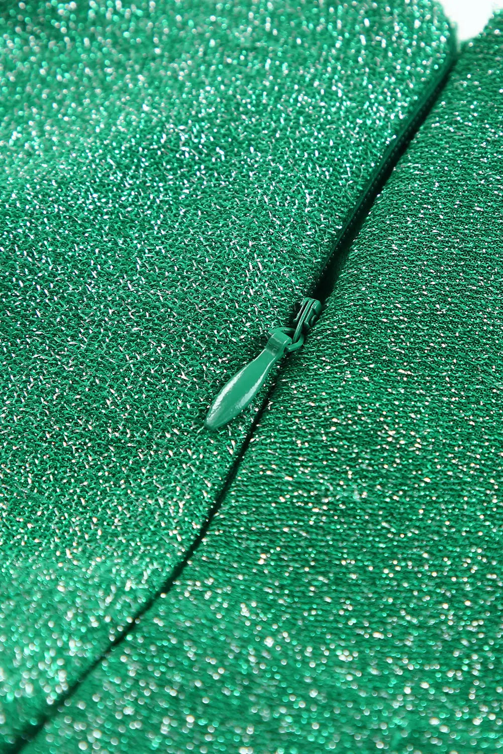 Green double straps metallic shining skater dress - evening dresses