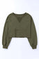 Green drop shoulder cropped sweatshirt - sweatshirts