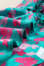 Green Floral Flutter Sleeve Ruched Blouse - Fashionfitz