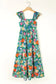 Green floral print sleeveless ruffle tiered maxi dress - dresses/floral dresses