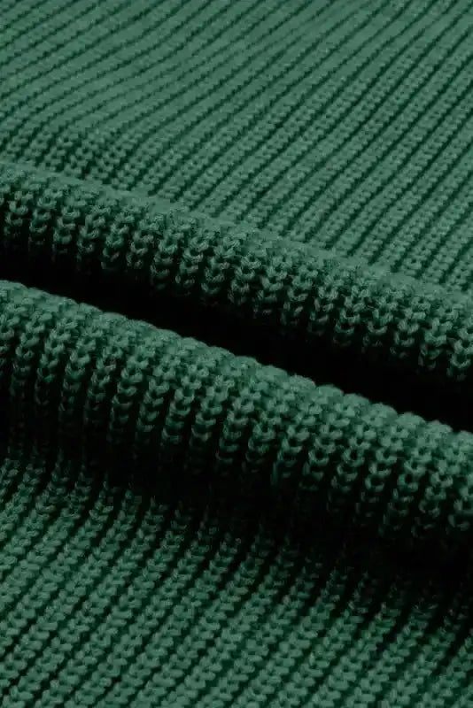 Green Knitted V Neck Sweater and Casual Pants Set - Fashionfitz