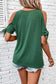 Green knotted cold shoulder sleeve keyhole front t shirt - t-shirts