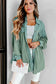 Green mix textured stitching flap pocket tunic shacket - outerwear