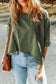 Green plus size ripped half sleeve blouse