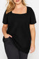 Green plus size square neck top - tops & tees