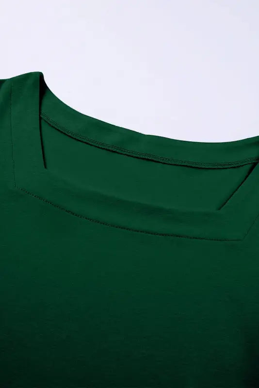 Green plus size square neck top - tops & tees